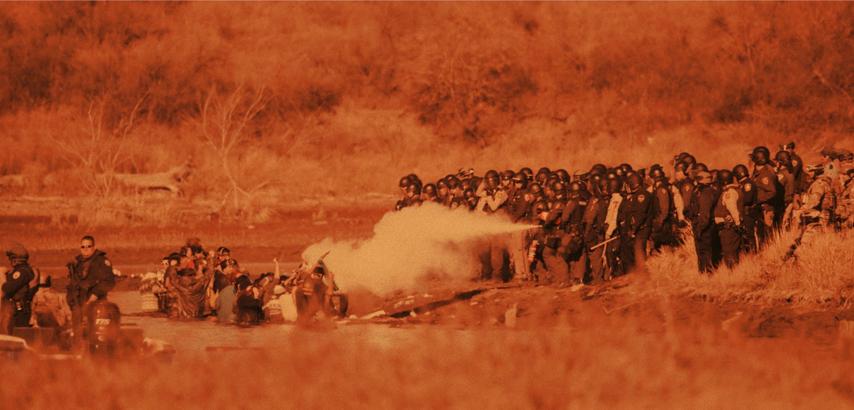 Teargas attack against protestors